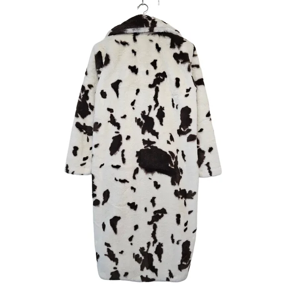 NWT Faux Fur Coat – Cow Print – Size L - Picture 5 of 11